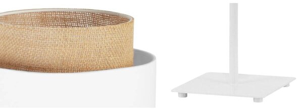 Stolní lampa Boho, 1x jutové/bílé textilní stínítko