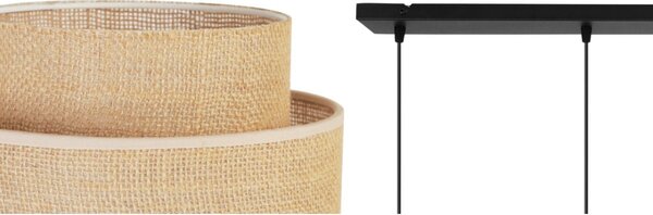 Závěsné svítidlo Boho, 4x jutové stínítko, (výběr ze 2 barev konstrukce)