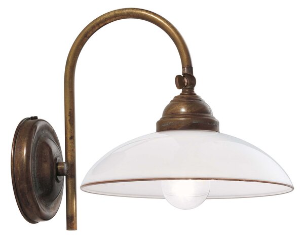 Il Fanale 082.19.OV Country, rustikální nástěnná lampa z mosazi a benátského skla, 1x10W LED E14, prům. 20cm