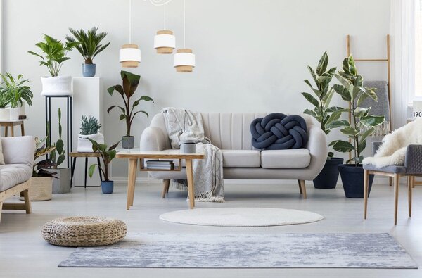 Závěsné svítidlo Boho Spider, 3x jutové/bílé textilní stínítko