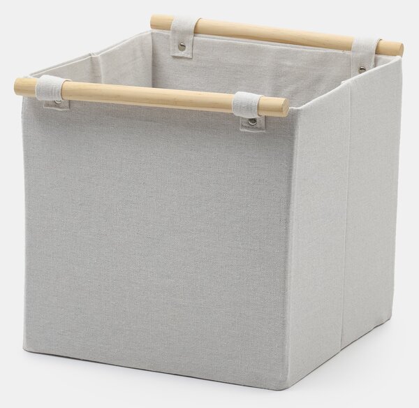 Sinsay - Úložný box s dřevěnými úchyty - šedá