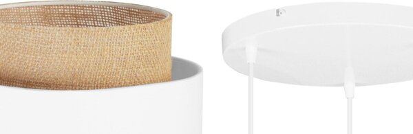 Závěsné svítidlo Boho, 3x jutové/bílé textilní stínítko, o
