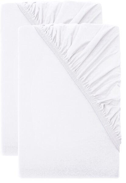 Livarno® Sada žerzejových napínacích prostěradel, 90–100 x 200 cm, 2dílná, bílá (800013810)