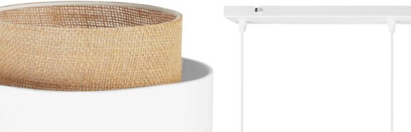 Závěsné svítidlo Boho, 3x jutové/bílé textilní stínítko