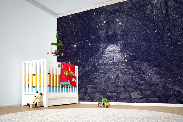 DIMEX | Vliesová fototapeta Tajemná ulička MS-5-1275 | 375 x 250 cm| modrá, černá, šedá