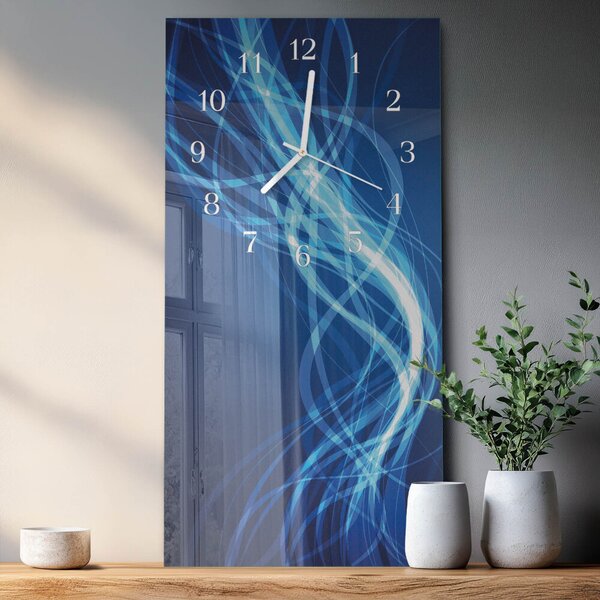 Skleněné hodiny vertikální Abstrakce zsppb-30x60-00085088