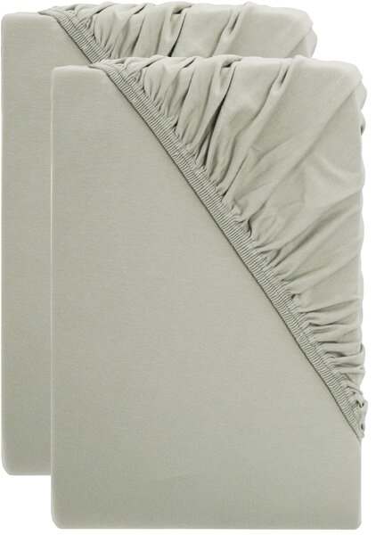 Livarno® Sada žerzejových napínacích prostěradel, 90–100 x 200 cm, 2dílná, zelená (800013813)