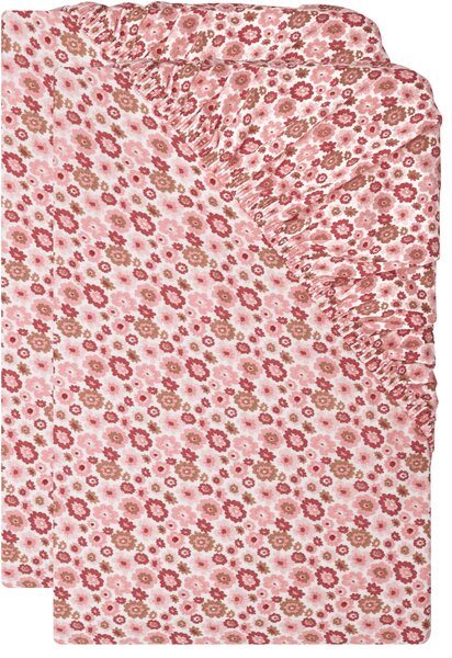 Livarno® Sada žerzejových napínacích prostěradel, 90–100 x 200 cm, 2dílná, květiny (800013822)