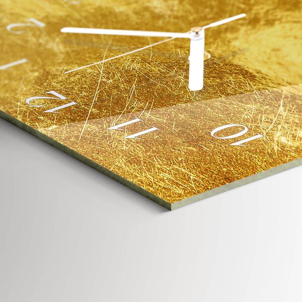 Skleněné hodiny horizontální Kovová textura zsppb-60x30-00295284