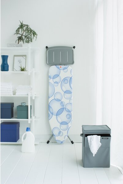 Brabantia žehlicí prkno B - pevný držák pro parní jednotku, šedý rám 25mm, Bubbles