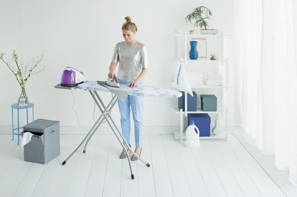 Brabantia žehlicí prkno B - pevný držák pro parní jednotku, šedý rám 25mm, Bubbles