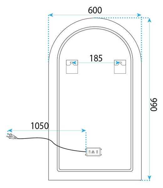 Rea Rea, Zrcadlo LED 90x60cm TOP-1, HOM-01520