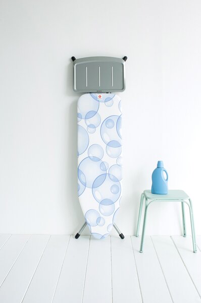 Brabantia žehlicí prkno B - pevný držák pro parní jednotku, šedý rám 25mm, Bubbles