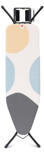 Brabantia žehlicí prkno B, 124x38cm,odkládací plocha pro žehličky, černý rám 22mm, Spring Bubbles