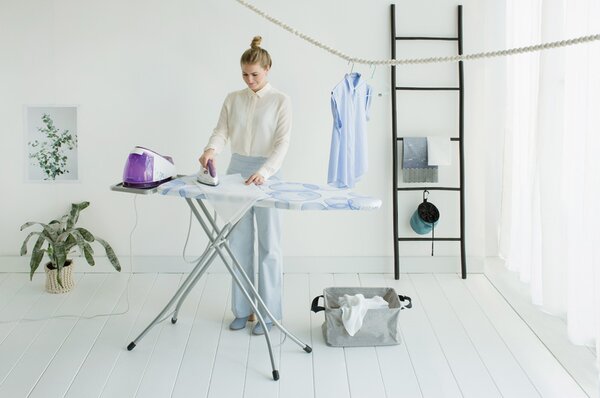 Brabantia žehlicí prkno C - pevný držák pro parní jednotku, šedý rám 25mm, Bubbles