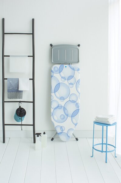 Brabantia žehlicí prkno C - pevný držák pro parní jednotku, šedý rám 25mm, Bubbles