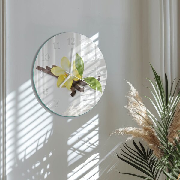 Skleněné hodiny na stěnu Vanilková orchidej zsob-fi30-00087184