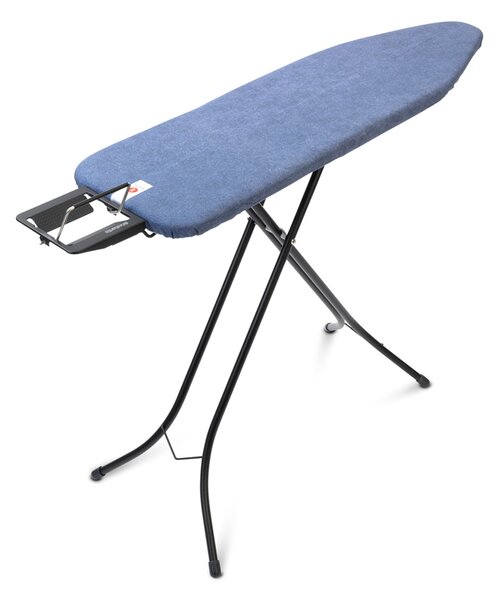 Brabantia žehlicí prkno B, 124x38cm,odkládací plocha pro žehličky, černý rám 22mm, Denim Blue