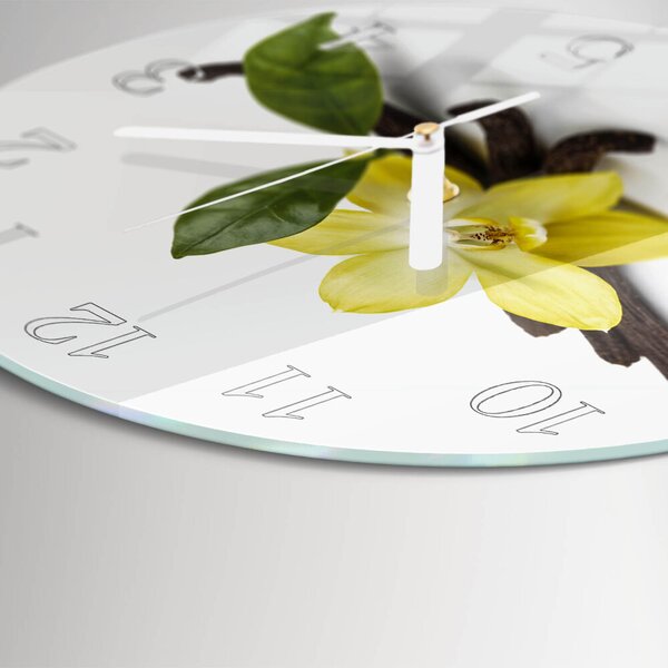 Skleněné hodiny na stěnu Vanilková orchidej zsob-fi30-00087184
