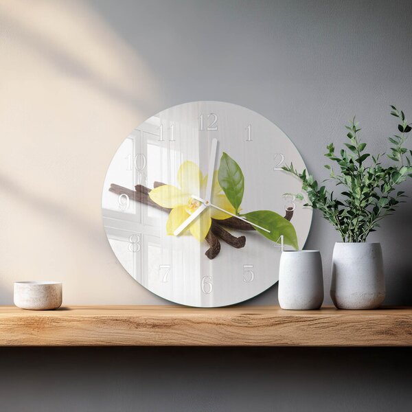 Skleněné hodiny na stěnu Vanilková orchidej zsob-fi30-00087184