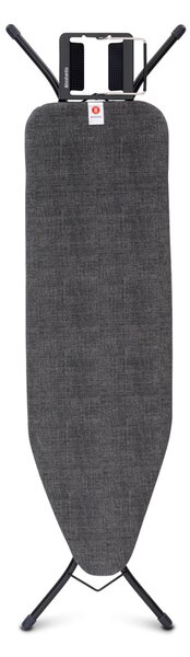 Brabantia žehlicí prkno B, 124x38cm,odkládací plocha pro žehličky, černý rám 22mm, Denim Black
