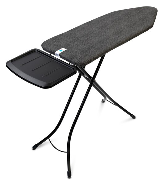 Brabantia žehlicí prkno C,124x45cm, pevný držák pro parní jednotku, černý rám, 25mm, Denim Black
