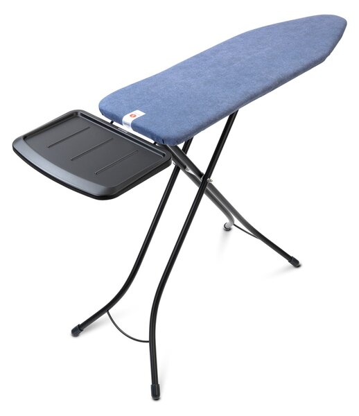 Brabantia žehlicí prkno B,124x38cm, pevný držák pro parní jednotku, černý rám 25mm, Denim Blue