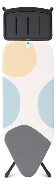 Brabantia žehlicí prkno C,124x45cm,pevný držák pro par.jednotku,černý rám,25mm, PerfectFlow, Spring Bubbles