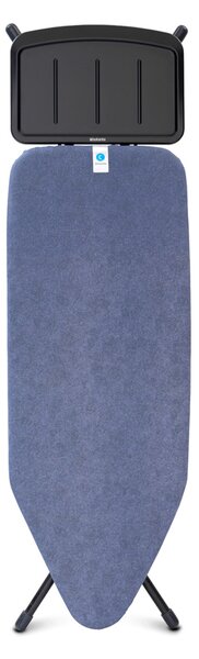 Brabantia žehlicí prkno C,124x45cm, pevný držák pro parní jednotku, černý rám, 25mm, Denim Blue