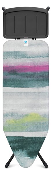 Brabantia žehlicí prkno C,124x45cm, pevný držák pro parní jednotku, černý rám, 25mm, Morning Breeze