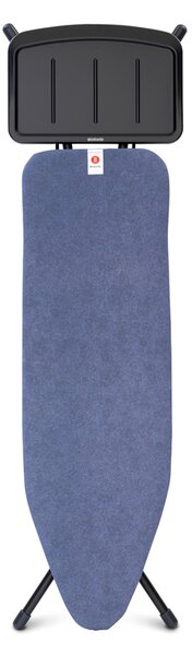 Brabantia žehlicí prkno B,124x38cm, pevný držák pro parní jednotku, černý rám 25mm, Denim Blue