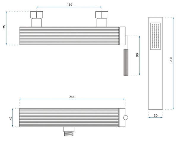 Rea Argon, sprchová baterie bez příslušenství, zlatá lesklá, REA-B7807