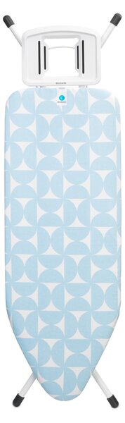 Brabantia žehlicí prkno C, 124x45cm, odkládací plocha pro žehličky, bílý rám 25mm, Fresh Breeze