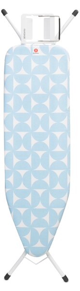 Brabantia žehlicí prkno B, 124x38cm, odkládací plocha pro žehličky, bílý rám 22mm, Fresh Breeze