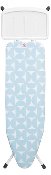 Brabantia žehlicí prkno B, 124x38cm, pevný držák pro parní jednotku, bílý rám 25mm, Fresh Breeze