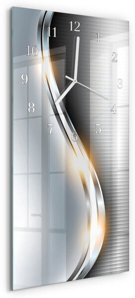 Skleněné hodiny vertikální Abstrakce kovů zsppb-30x60-00059714