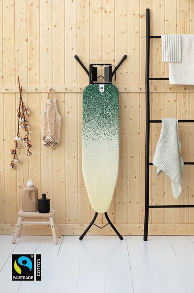 Brabantia žehlicí prkno A 110x30 cm, černý rám, odkládací plocha - Fairtrade bavlna, New Dawn