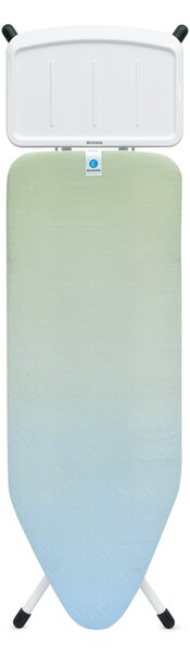 Brabantia žehlicí prkno C 124x45 cm, bílý rám, pevný držák parní jednotky, Soothing Sea