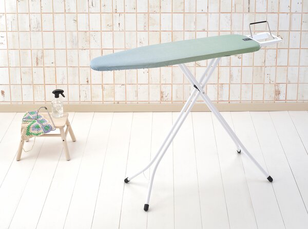 Brabantia žehlicí prkno A, 110x30cm, odkládací plocha pro žehličky, bílý rám 22mm, Soothing Sea