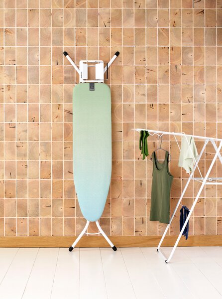 Brabantia žehlicí prkno A, 110x30cm, odkládací plocha pro žehličky, bílý rám 22mm, Soothing Sea