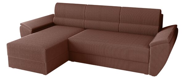 Rozkládací oboustranná sedací souprava do L TAVERO 251x140 cm, tmavě růžová