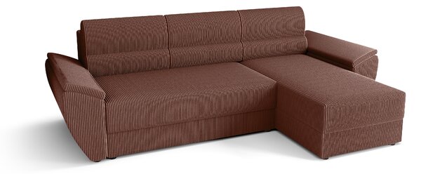Rozkládací oboustranná sedací souprava do L TAVERO 251x140 cm, tmavě růžová
