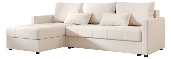 Rozkládací oboustranná sedací souprava do L VENORIA 220x143 cm, krémová + 2 polštářky ZDARMA