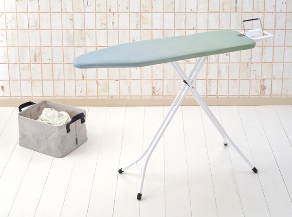 Brabantia žehlicí prkno B, 124x38cm, odkládací plocha pro žehličky, bílý rám 22mm, Soothing Sea