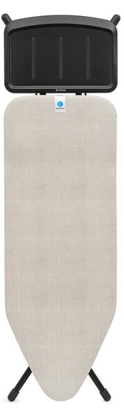 Brabantia žehlicí prkno C 124x45 cm, černý rám, pevný držák parní jednotky, Denim Grey