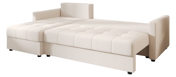 Rozkládací oboustranná sedací souprava do L VENORIA 220x143 cm, krémová + 2 polštářky ZDARMA
