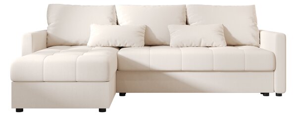 Rozkládací oboustranná sedací souprava do L VENORIA 220x143 cm, krémová + 2 polštářky ZDARMA