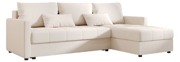 Rozkládací oboustranná sedací souprava do L VENORIA 220x143 cm, krémová + 2 polštářky ZDARMA