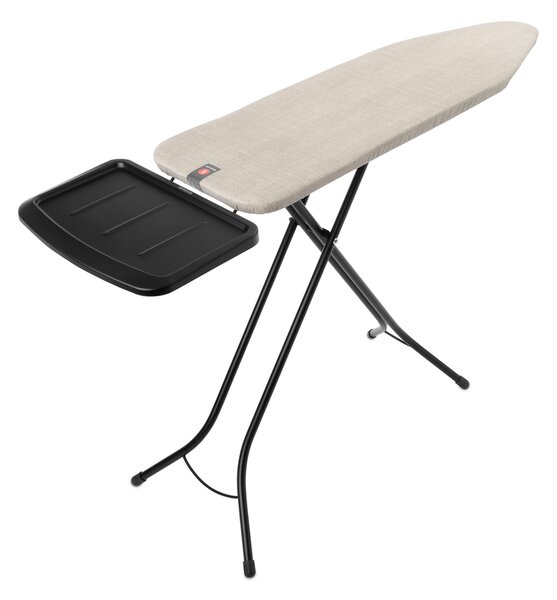 Brabantia žehlicí prkno B, 124x38cm, Pevný držák pro parní jednotku, černý rám 25mm, Denim Grey