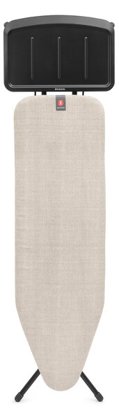 Brabantia žehlicí prkno B, 124x38cm, Pevný držák pro parní jednotku, černý rám 25mm, Denim Grey
